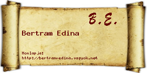 Bertram Edina névjegykártya
